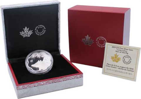 Kanada-15 Dollar-2019-AGpp-Lunar Lotus-Jahr des Schweins-RS
