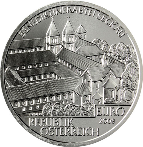 Österreich-10-Euro-2008-Silber-Bfr-Seckau-RS