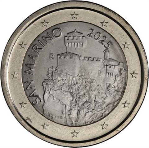 San Marino-1 Euro-2025-bfr-Kursmünze-RS