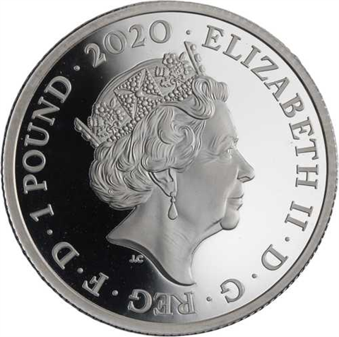 Großbritannien-1 Pfund-2020-AgPP-007 Pay Attention-Etui