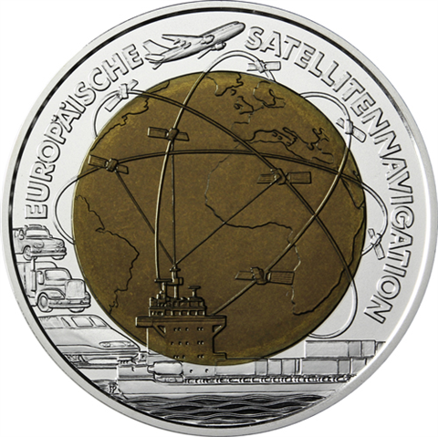 Österreich-25Euro-2006-Hgh-Silber-Niob-Europäische-Satellitennavigation-I