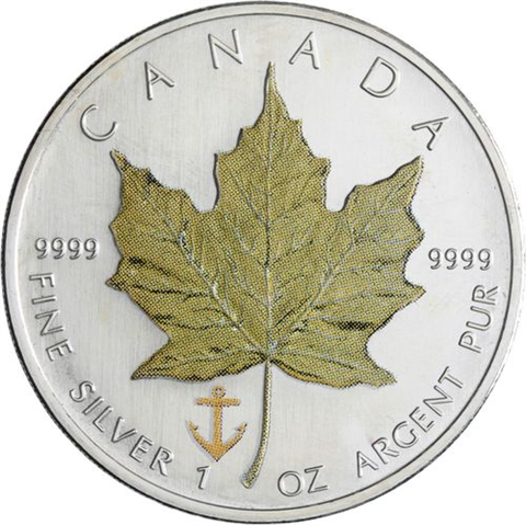 Kanada-5 Dollar-2007-AGstgl-MapleLeaf-Farbe Gelb-Anker-RS