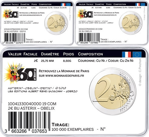 Frankreich-2Euro-2019-CoinCard-Set-Asterix-RS