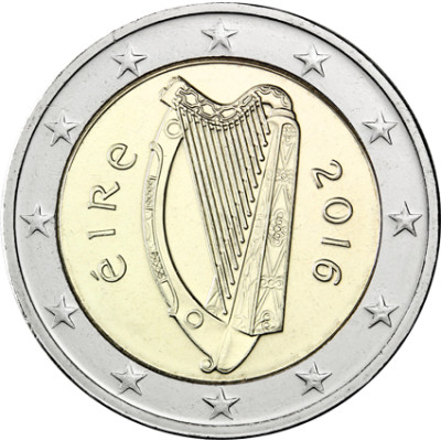 Kursmuenze Irland Harfe 2 Euro 2016