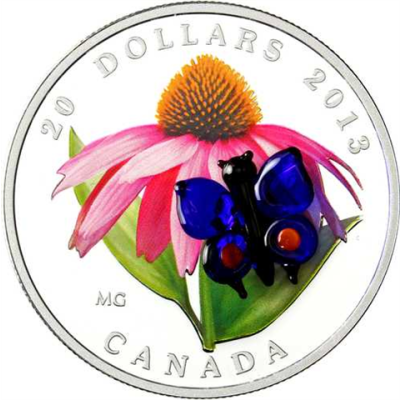 Kanada 20 Dollar 2013 PP Schmetterling aus Glas-I