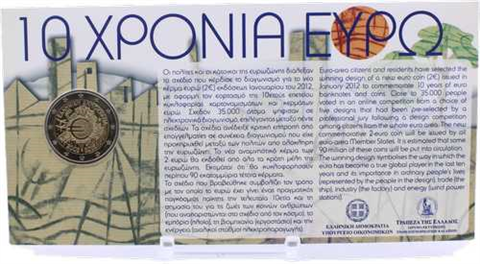 Griechenland-2 Euro-2012-Stgl-Bargeld-Coincard-RS