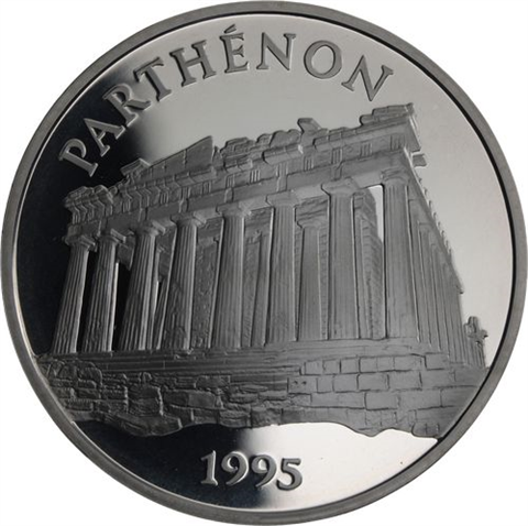 Frankreich-100 Francs 15 Ecus-1995-AGpp-Parthenon-RS