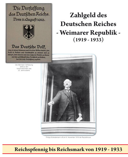 Kursmünzen-Typen-Sammlung aus der Weimarer Republik - 16 Münzen  1919-1933