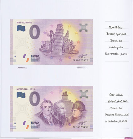 358046 -  Album für  " Euro - Souvenier " Banknoten Billets 0 Euro Scheine