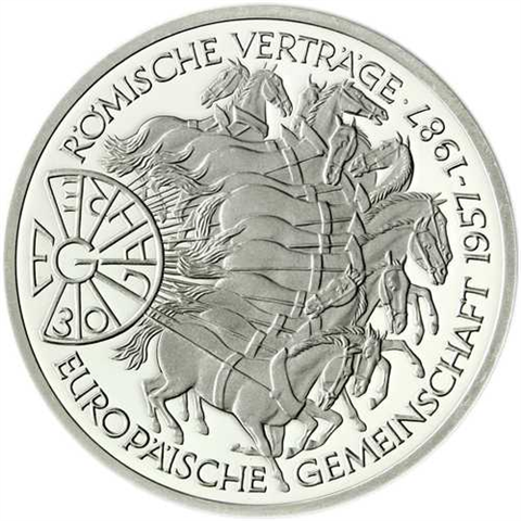 Deutschland 10 DM Silber 1987 Stgl. 30 Jahre Europäische Gemeinschaft I
