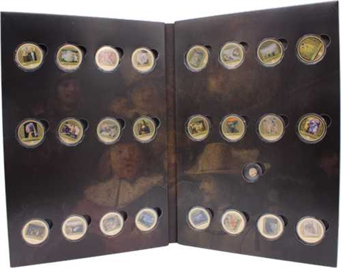 24xMedaille+1AU-Farbe-Worlds most Famous Painting-Folder
