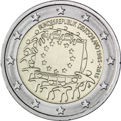 Deutschland 2 Euro 2015 bfr. 30 Jahre Europa Flagge Mzz. J