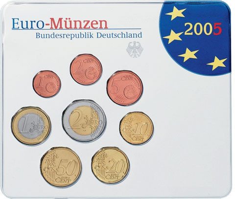  Deutschland KMS original Kursmünzensätze 2005 im Folder Stempelglanz bestellen Münzhändler