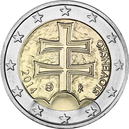 Slowakei 2 Euro 2014 Doppelkreuz