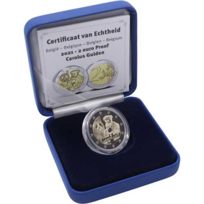 Belgien-2 Euro-2021-PP-Karlsgulden-Etui