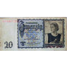 Banknote 20 Reichsmark Junge Österreicherin 16.Juni 1932 Kassenfrisch 