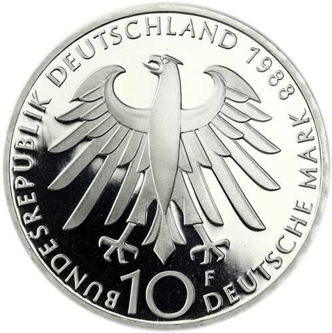 Deutschland 10 DM Silber 1988 PP 100. Todestag von Carl Zeiss I