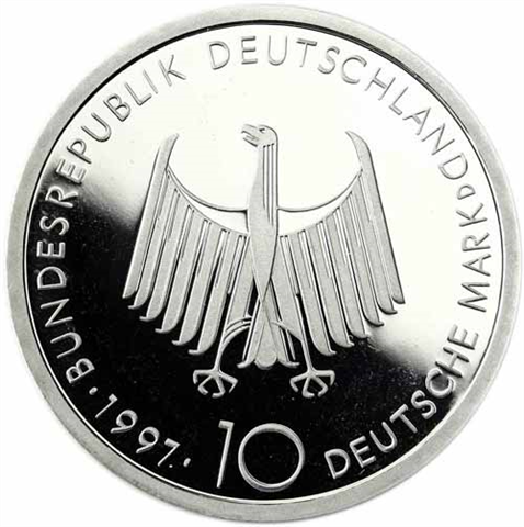 Deutschland-10-DM-Silber-1997-PP-100-Jahre-Erfindung-des-Dieselmotor-I