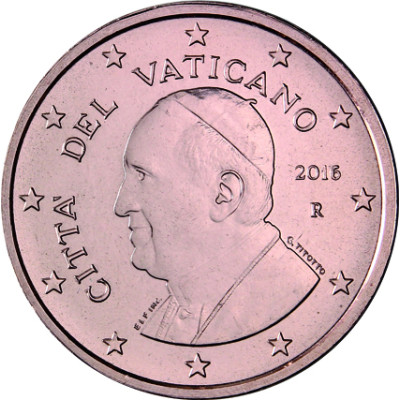Vatikan 2 Cent 2016  Papst  Franziskus bankfrisch 