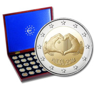 2 Euro Sondermünze Liebe aus Malta 2016 und Münzkassette