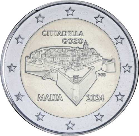 Malta-2 Euro-2024-Stgl-Citadelle Gozo Victoria-Coincard-Folder