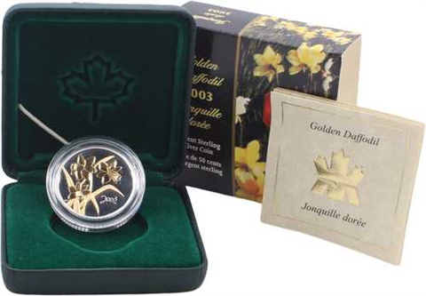 Kanada-50cent-2003-AGpp-Narzissen Golden Daffodil-Etui