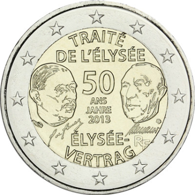 Deutschland 2 Euro 2013 bfr.  Élysée-Vertrag Mzz: D