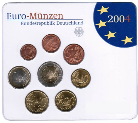 Deutschland KMS original  Kursmünzensätze 2004 im Folder Stempelglanz bestellen Münzhändler 