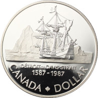 Kanada 1  Gedenk Dollar 1987 Silber  PP John Davis