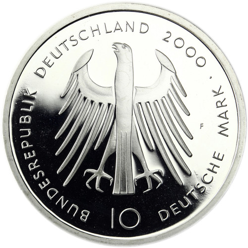 Deutschland 10 DM Silber 2000 PP Karl der Grosse & Dom Aachen