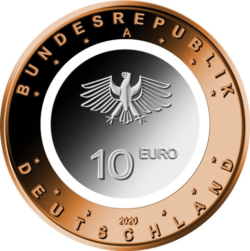 25 x Deutschland 10 Euro 2020 Serie Luft bewegt - 2. Ausgabe: An Land (25 Münzen in Rolle)