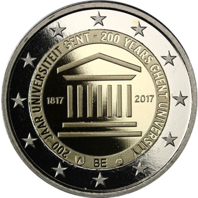 Belgien-2-Euro-2017-PP-200-Jahre-Universität-Gent-I