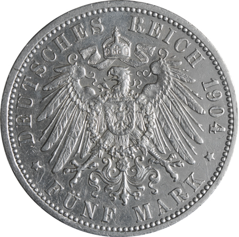 J33-Baden-FünfMark-1902-1907-AgVz-FriedrichI-RS