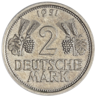 Deutschland-2-DM-1951-Trauben-und-Ähren-Mzz-P