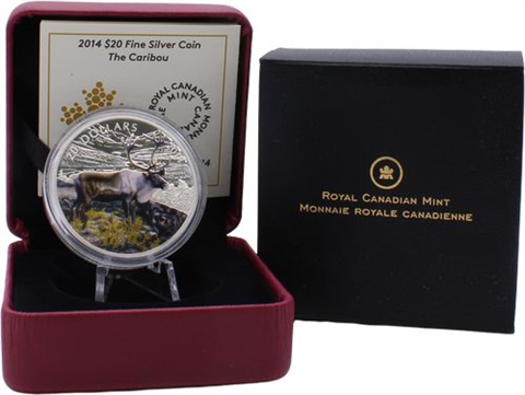 Kanada-20 Dollar-2014-AG-Caribou-Farbe-RS