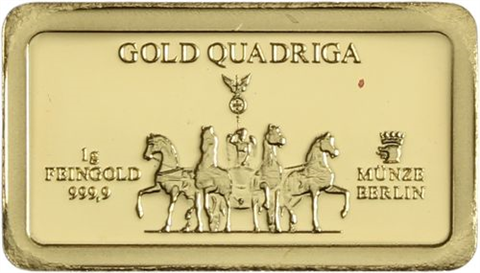 Deutschland-10x1g-AUpp-Quadriga Wahrzeichen-Etui