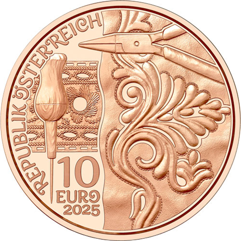 Österreich-10Euro-2025-Kupfer-Aufbrezeln–Leder-RS