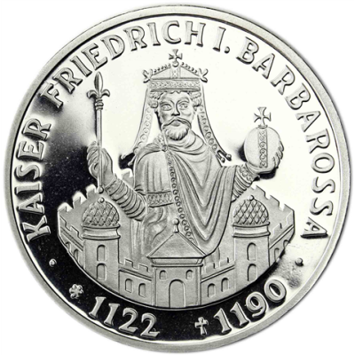 Deutschland 10 DM Silber 1990 PP Kaiser Friedrich I. Barbarossa I
