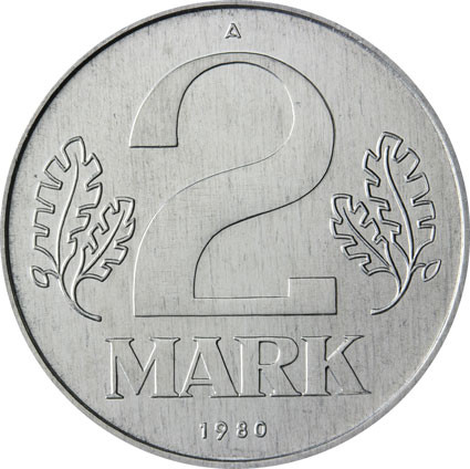 DDR 2 Mark Kursmünzen 1957 bis 1989 