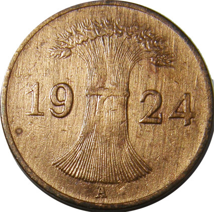 J.306 1 Pfennig 1923 - 1924 Rentenpfennig