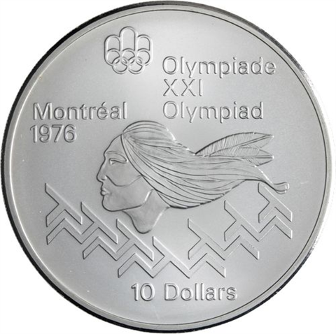 Kanada-14x10+14x5 Dollar-1973-1976-AGstgl-Olymp Montreal 76-Etui