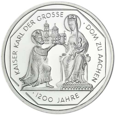 Deutschland 10 DM Silber 2000 Stgl. Karl der Grosse  II (2)