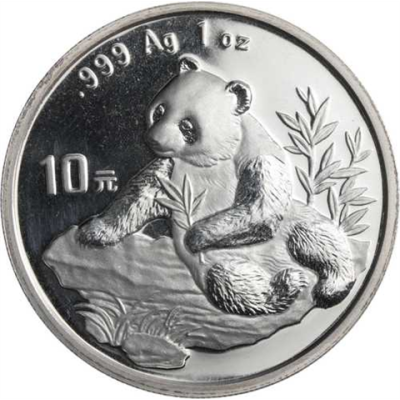 China-10 Yuan-1998-AGstgl-Panda-RS