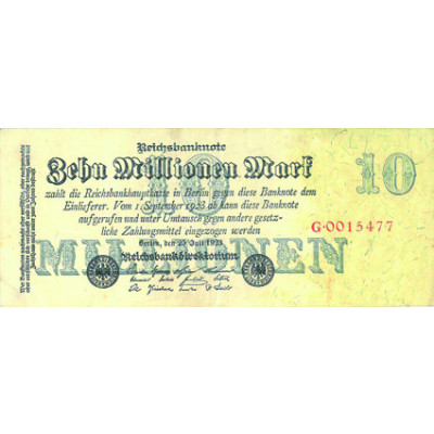 Ro.95 10 Millionen Mark Reichsbanknote 25.07.1923