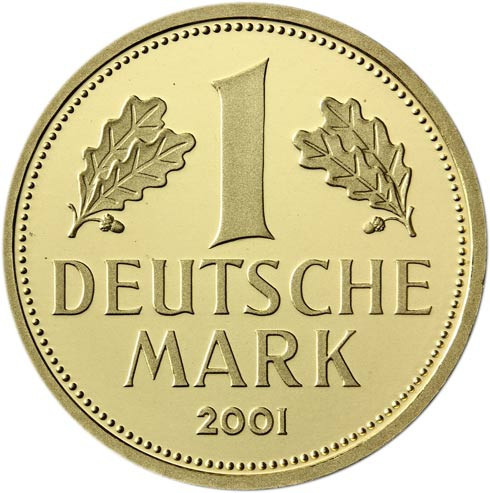 Deutschland 1 DM 2001 stgl. Goldmark Mzz. Historia Wahl 