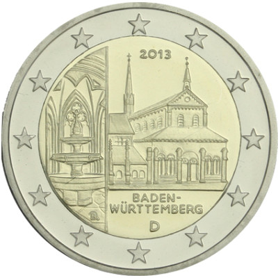 Deutschland  2 Euro 2013 bfr. Kloster Maulbronn Mzz.  J