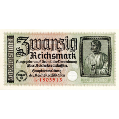 Banknoten - 20 Reichsmark  Dürer ohne Datum