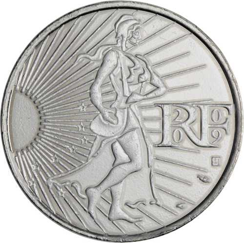 Frankreich-10 Euro-2009-AGstgl-Säerin-RS