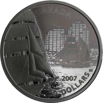 Kanada-20 Dollar-2007-AG-Hologramm-Schiff-RS