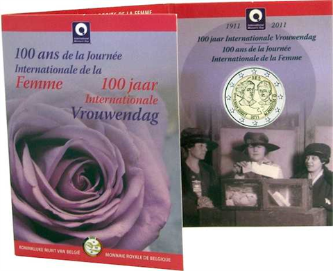 Belgien 2 Euro 2011 Weltfrauentag Blister